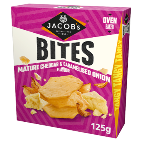 Jacob's Mature Cheddar & Caramelised Onion Flavour Bites 125g
