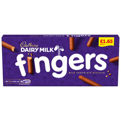 Cadbury Dairy Milk Fingers Milk Chocolate Covered Biscuits 114g PMP £1.65
