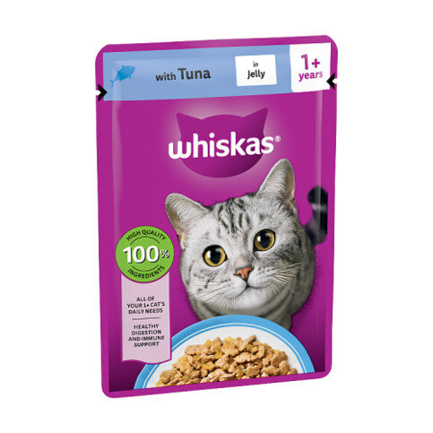 WHISKAS 1+ TUNA Wet Cat Food Pouch in Jelly 85g