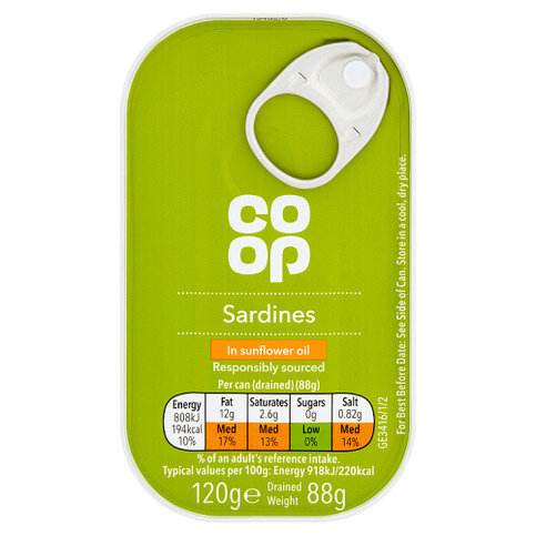 Co-op Sardines in Sunflower Oil 120g