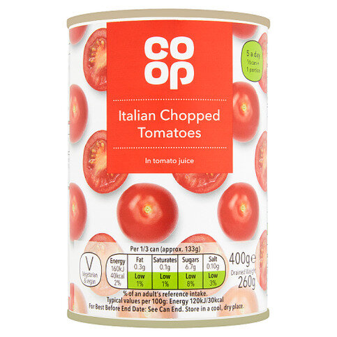 Co-op Italian Chopped Tomatoes in Tomato Juice 400g