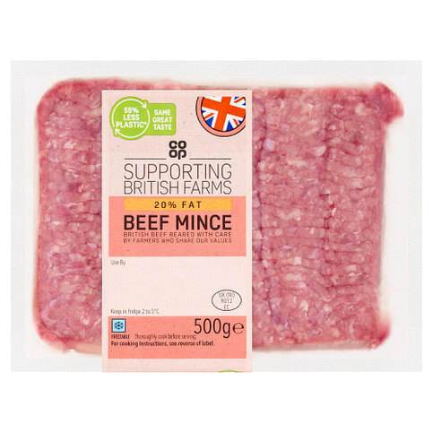 Co-op 20% Fat Beef Mince 500g