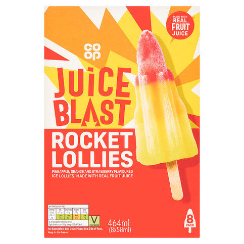 Co-op Juice Blast Rocket Lollies 8 x 58ml (464ml)