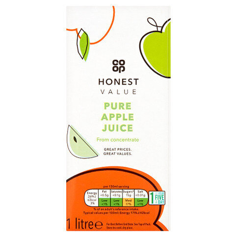 Co-op Honest Value Pure Apple Juice 1 Litre