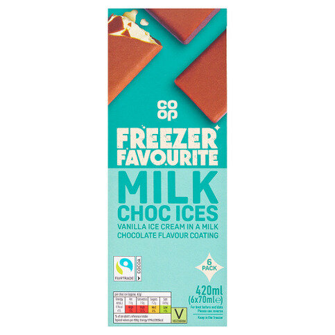 Co-op Milk Choc Ices 6 x 70ml (420ml)