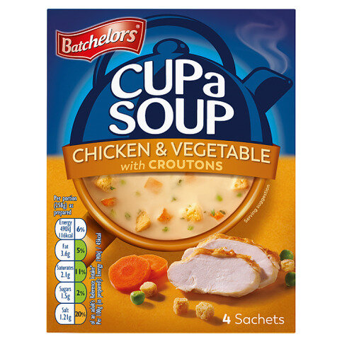 Batchelors 4 Chicken & Vegetable with Croutons Cup a Soup 110g