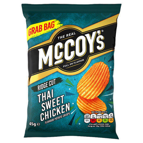 McCoy's Ridge Cut Thai Sweet Chicken Flavour Potato Crisps 45g