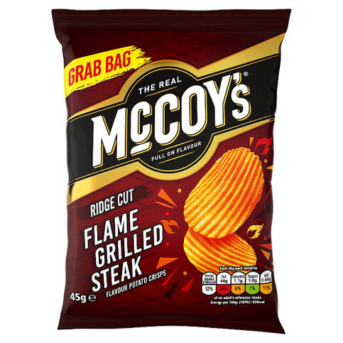 McCoy's Ridge Cut Flame Grilled Steak Flavour Potato Crisps 45g