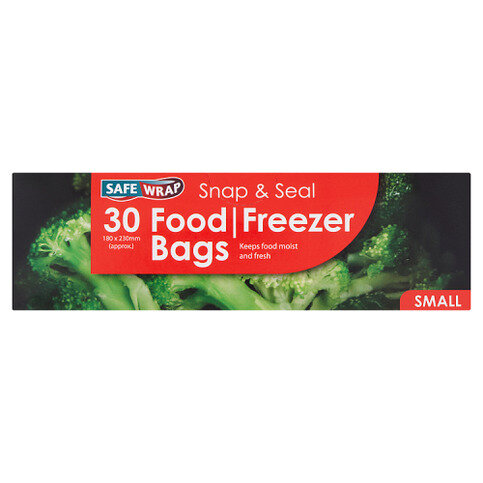 Safe Wrap Snap & Seal 30 Food / Freezer Bags Small