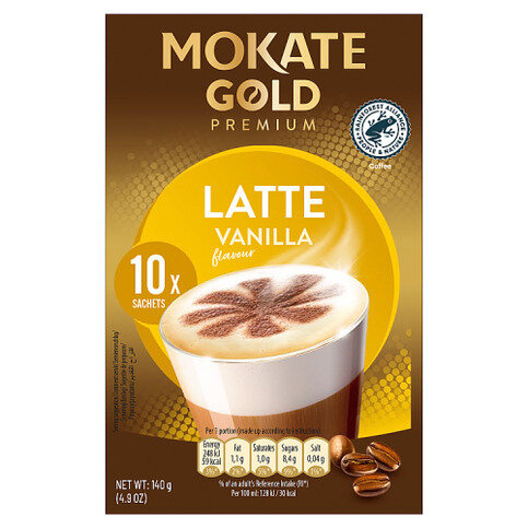 Mokate Gold Premium Latte Vanilla Flavour 10 x 14g (140g)