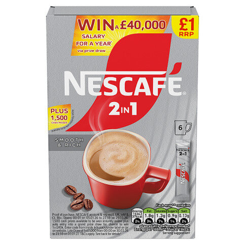Nescafé 2 in 1 6 x 9g (54g)